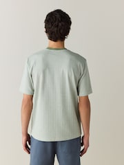 Sage Green Regular Fit Heritage Herringbone T-Shirt - Image 7 of 8