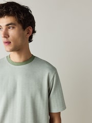 Sage Green Regular Fit Heritage Herringbone T-Shirt - Image 8 of 8