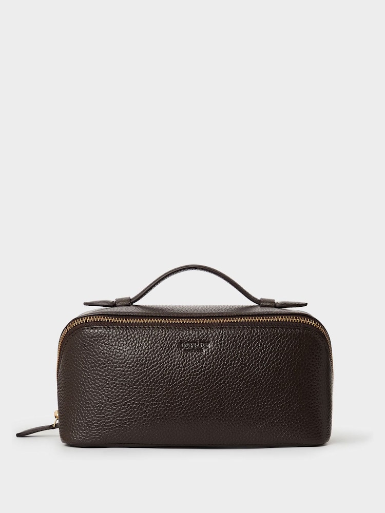 Osprey London Purple The Jet Set Leather Washbag - Image 1 of 5 Osprey London Purple The Jet Set Leather Washbag - Image 1 of 5