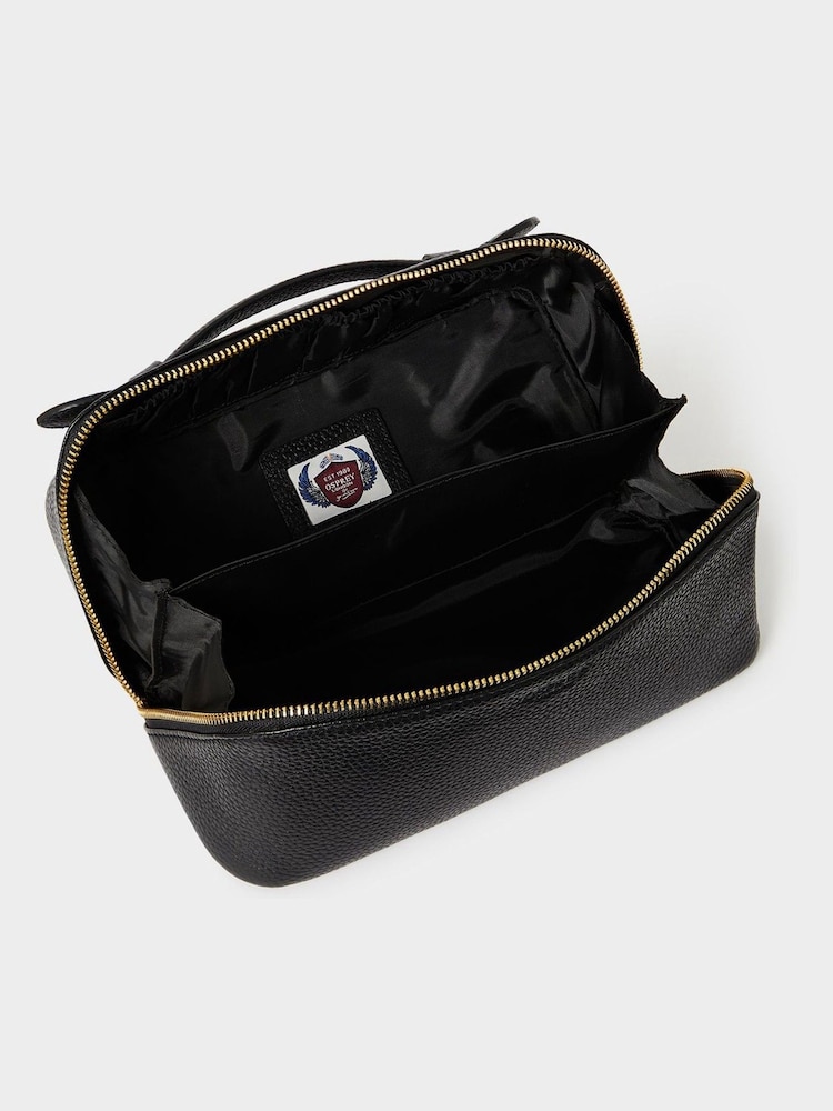 Osprey London Purple The Jet Set Leather Washbag - Image 5 of 5
