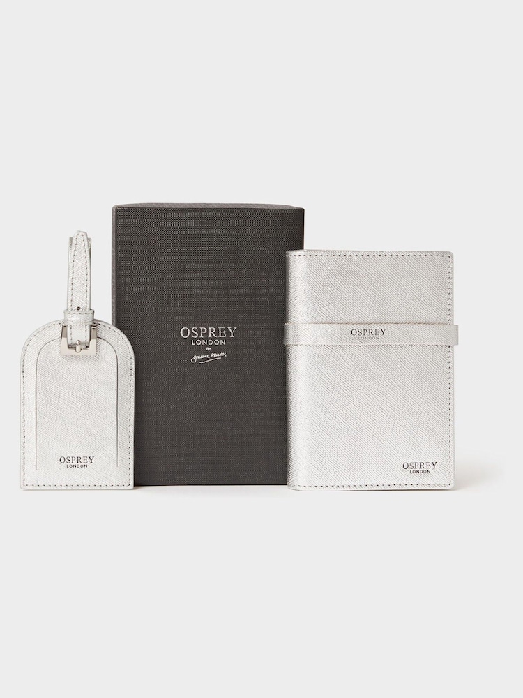 Osprey London The Neptune Leather Passport & Luggage Tag Set - Image 1 of 5 Osprey London The Neptune Leather Passport & Luggage Tag Set - Image 1 of 5