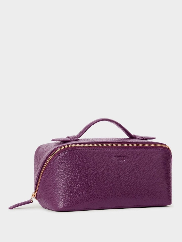 Osprey London Purple The Jet Set Leather Washbag - Image 1 of 5