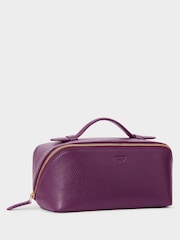 Osprey London Purple The Jet Set Leather Washbag - Image 2 of 5