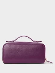 Osprey London Purple The Jet Set Leather Washbag - Image 3 of 5