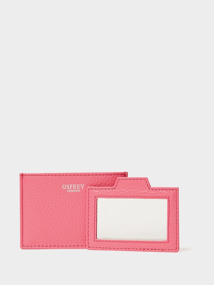 Osprey London Pink The Neptune Leather Mirror Card Holder & Small Pouch - Image 6 of 6