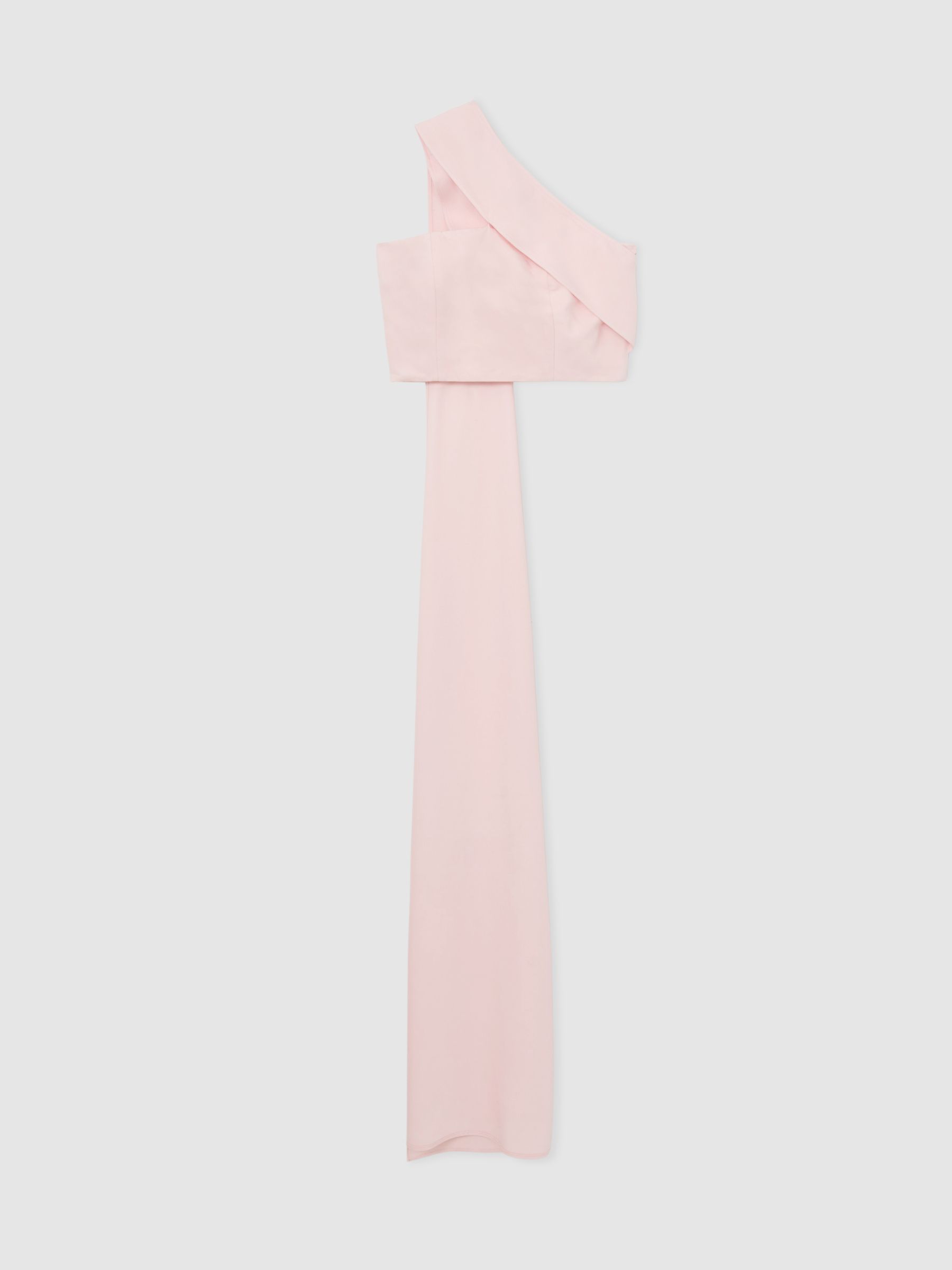 Buy Reiss Pale Pink Emilia One-Shoulder Scarf Bustier Top from the