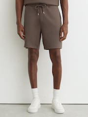 Reiss Light Brown Reid Premium Interlock Drawstring Shorts - Image 3 of 6