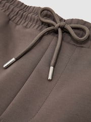 Reiss Light Brown Reid Premium Interlock Drawstring Shorts - Image 6 of 6