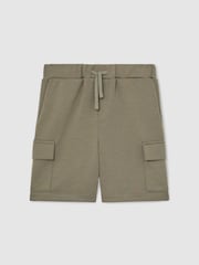 Reiss Sage Oliver 13-14 yrs Interlock-Jersey Cargo Shorts - Image 1 of 5