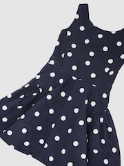Reiss Irena Cotton Polka-Dot Sleeveless Dress - Imaginea 3 din 4