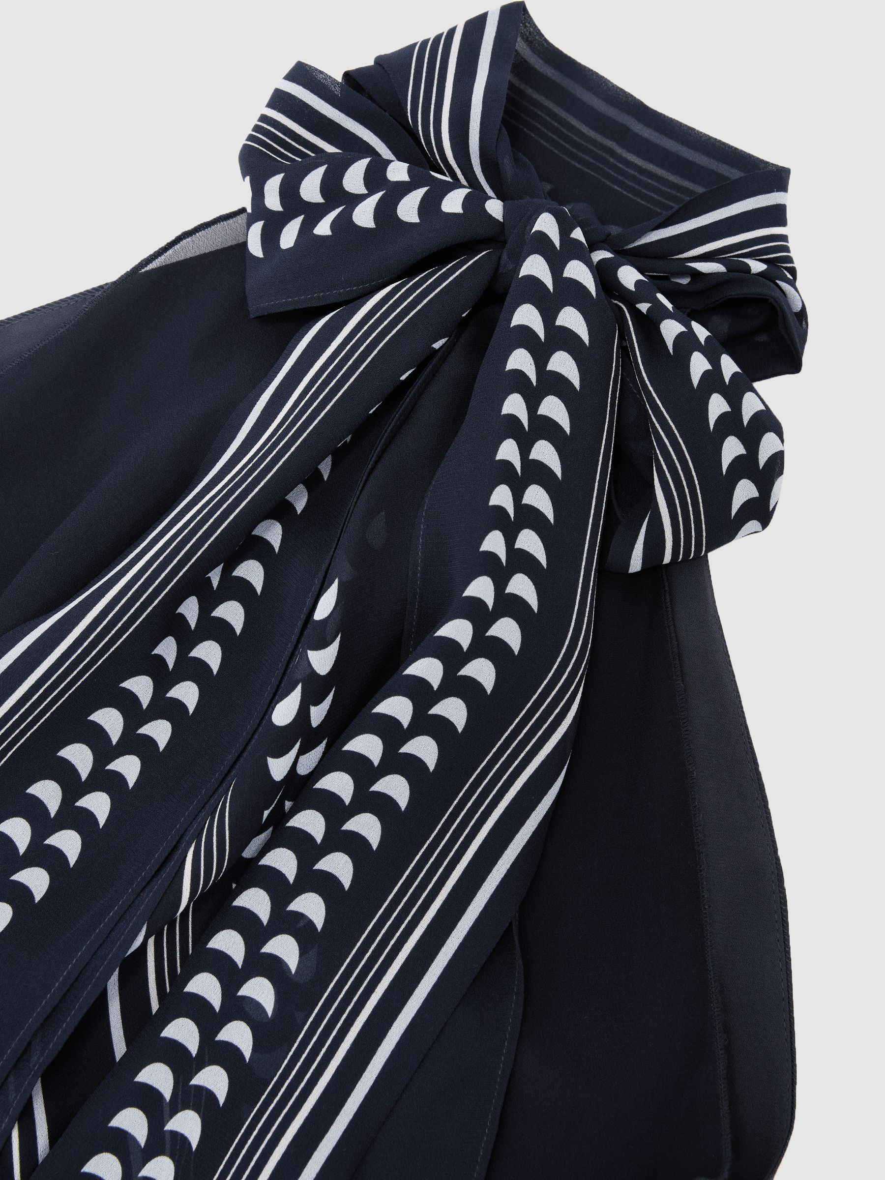 Buy Reiss Navy Skylar Scarf-Print Tie-Neck Maxi Dress from Next USA