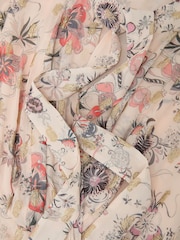 Reiss Neutral Luna Metallic-Floral Flippy Mini Dress - Image 6 of 6