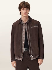 AllSaints Brown Rothwell Denim Jacket - Image 1 of 7