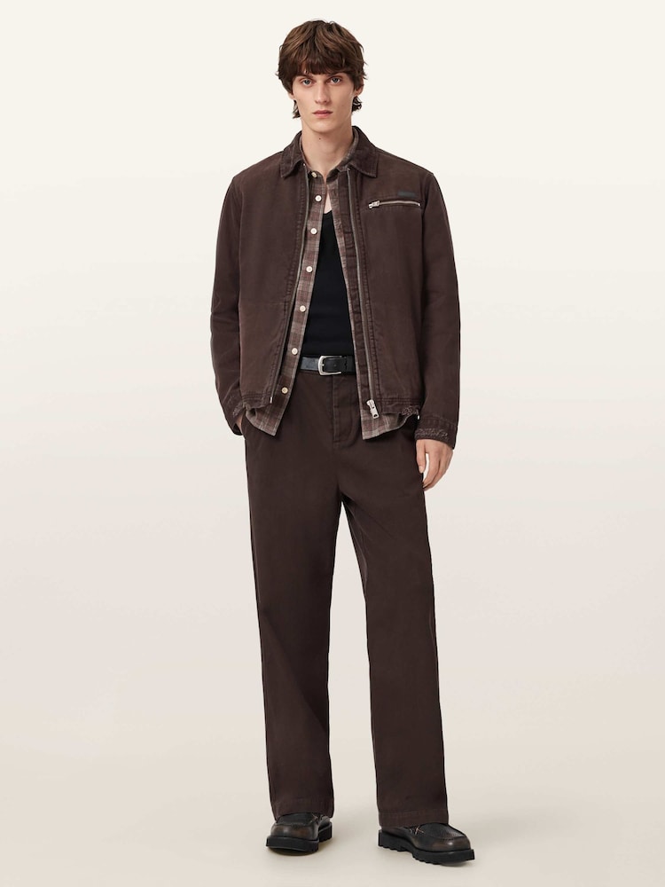 AllSaints Brown Rothwell Denim Jacket - Image 2 of 7