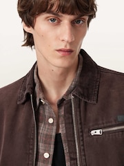 AllSaints Brown Rothwell Denim Jacket - Image 3 of 7