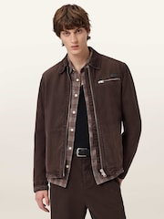 AllSaints Brown Rothwell Denim Jacket - Image 6 of 7