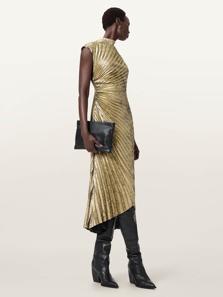 all saints gold sequin dress AllSaints Haddi Tiger Print Sequin Mini Dress, in Gray