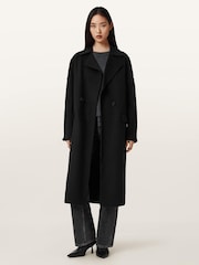 AllSaints Black SELLMA Coat - Image 2 of 7