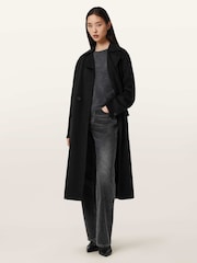 AllSaints Black SELLMA Coat - Image 5 of 7
