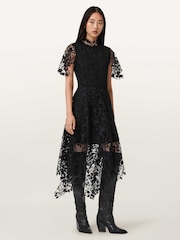 AllSaints Black Saege Dress - Image 1 of 5
