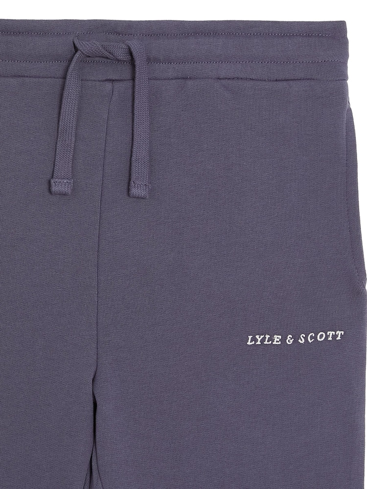 Lyle & Scott Grey Script Embroidered Joggers - Image 3 of 3