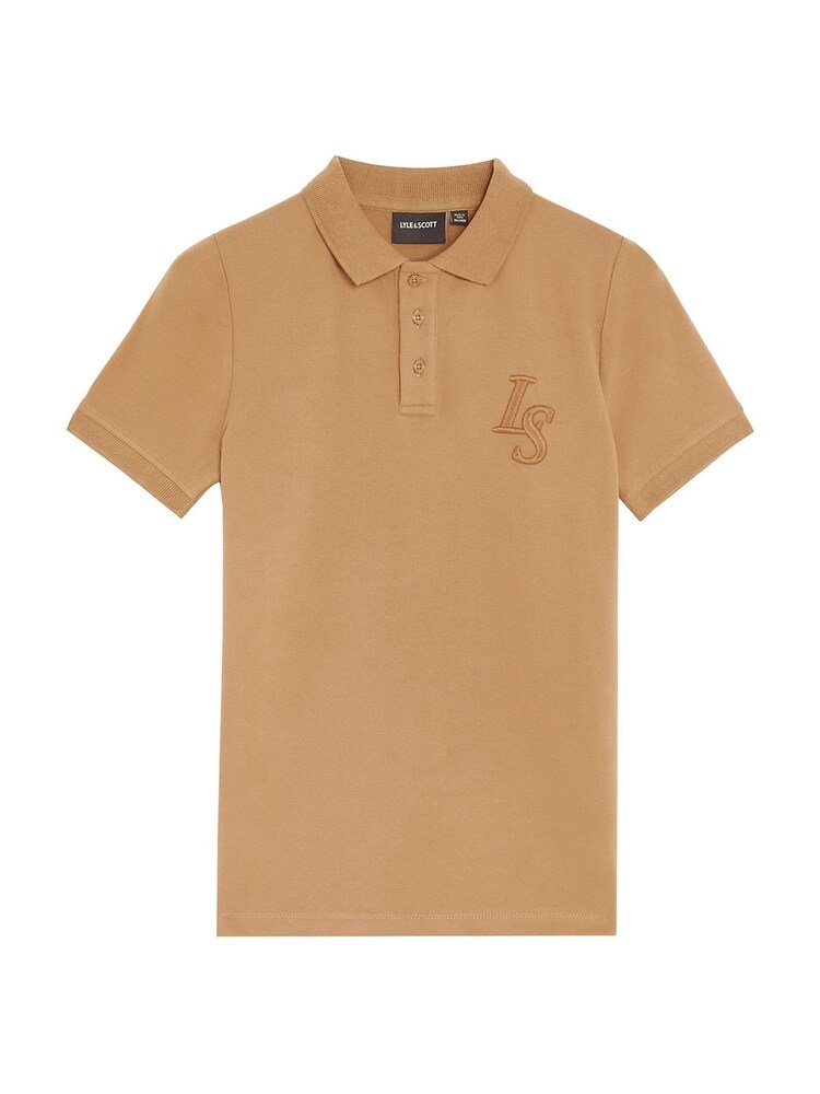 Lyle & Scott Brown L&S Monogram Polo Shirt - Image 1 of 3