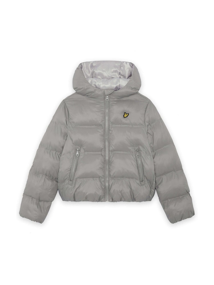 Lyle & Scott Grey Cropped Puffer Coat - Image 1 of 1