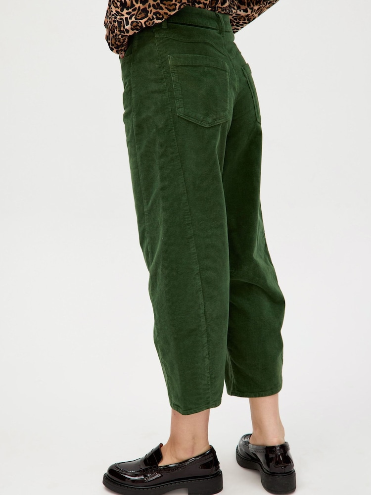 Trendyolmilla Yeşil Geniş Paça Wide Leg Yüksek Bel Dokuma Pantolon TWOAW22PL0066