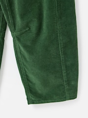 Oliver Bonas Green Corduroy Cropped Barrel Leg Trousers - Image 8 of 8