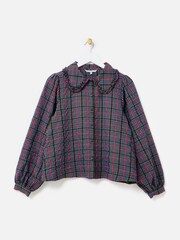 Oliver Bonas Blue Checked Collar Shirt - Image 3 of 8