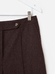 Oliver Bonas Brown Wool Blend Wide Leg Trousers - Image 4 of 7