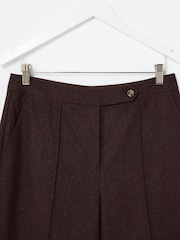 Oliver Bonas Brown Wool Blend Wide Leg Trousers - Image 5 of 7