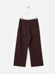 Oliver Bonas Brown Wool Blend Wide Leg Trousers - Image 6 of 7