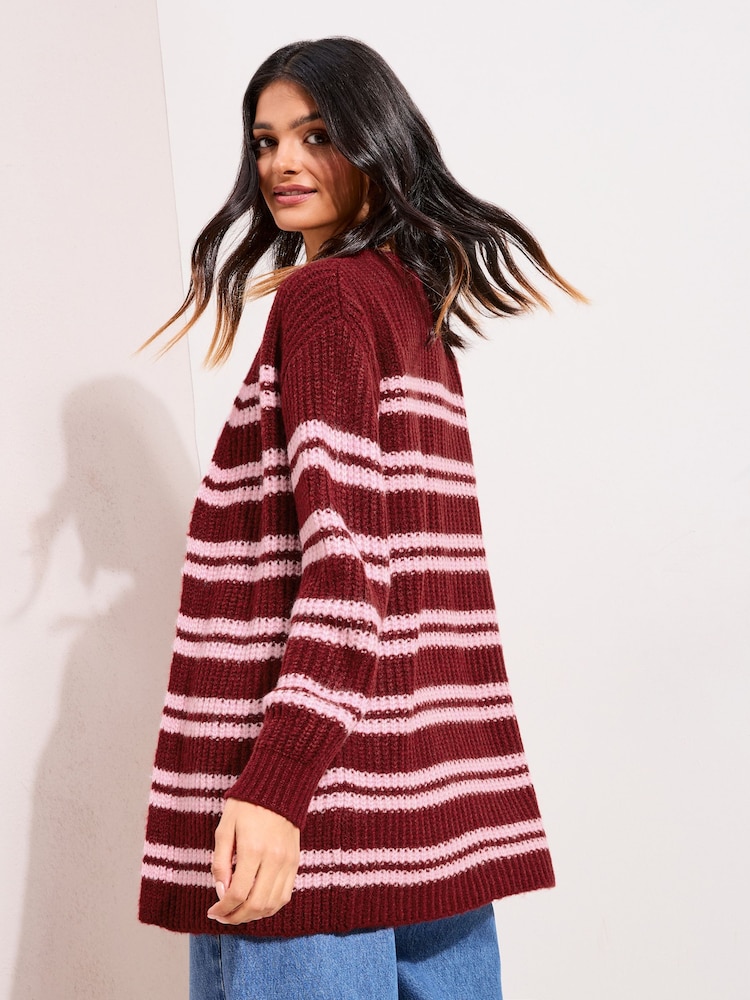 Friends Like These Stripe Chunky Longline Cardigan - Image 4 of 4