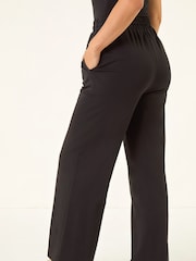Roman Black Petite Drawstring Ponte Trousers - Image 3 of 5