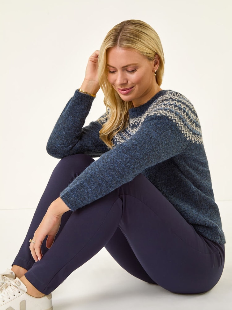 Roman Blue Petite Essential Stretch Shaped Leggings - Image 1 of 5 Roman Blue Petite Essential Stretch Shaped Leggings - Image 1 of 5
