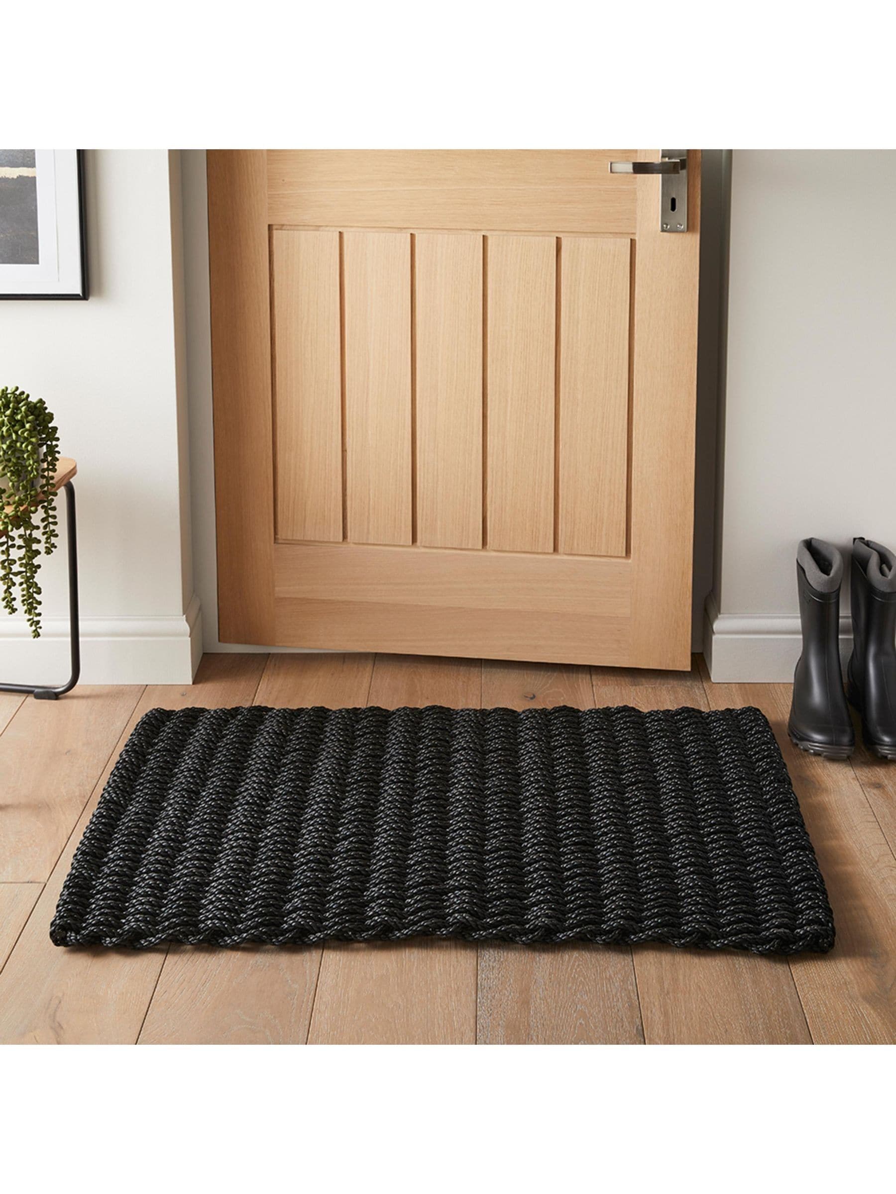 Arthouse Charcoal Didsbury Braided Polypropylene Doormat