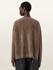 AllSaints Brown Rebel Crew Neck Jumper - Image 2 of 6