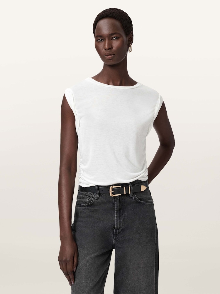 AllSaints White West Shimmer Tank - Image 1 of 8