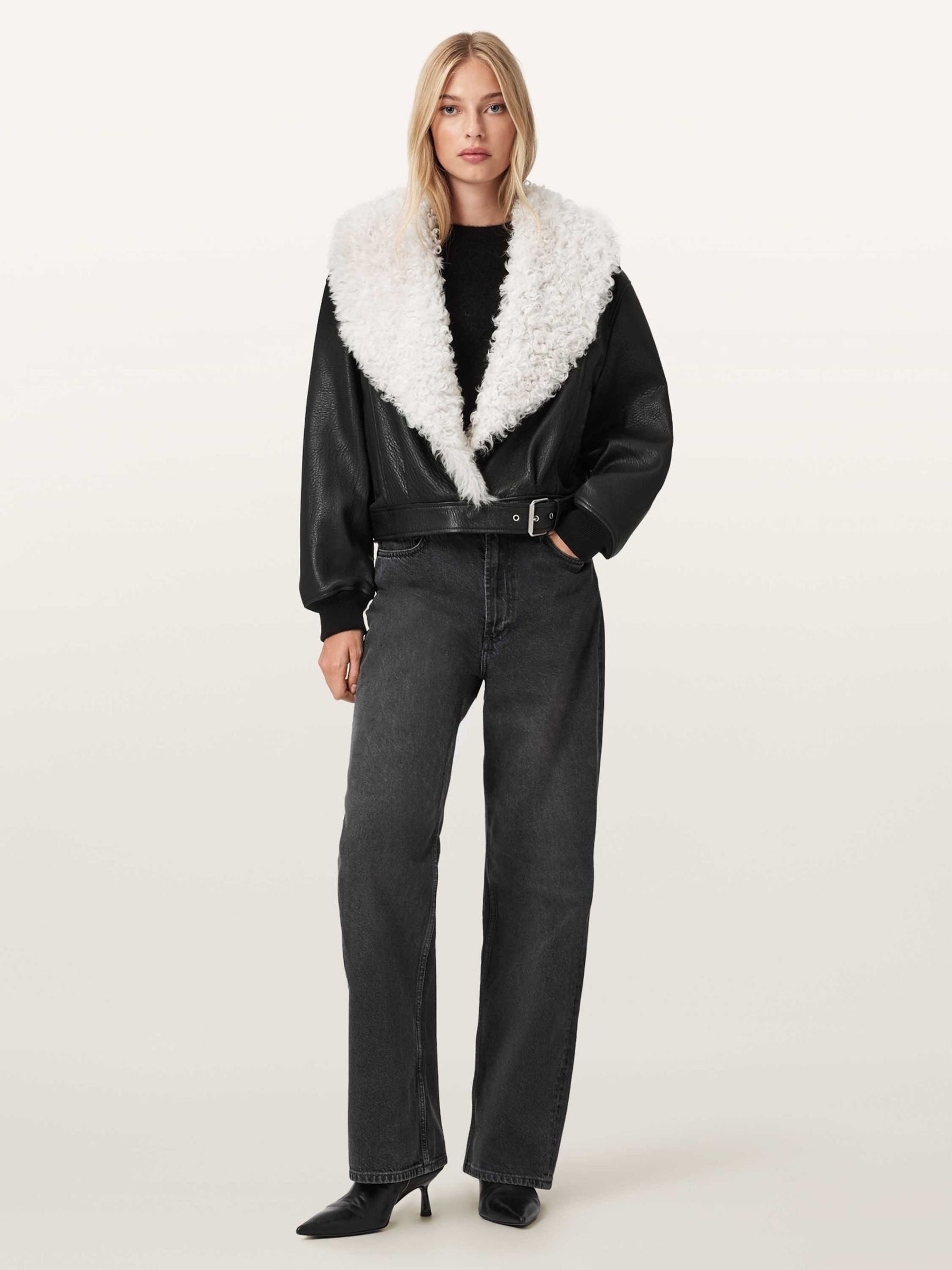 Buy AllSaints Black Libra Shearling Jacket from Next USA
