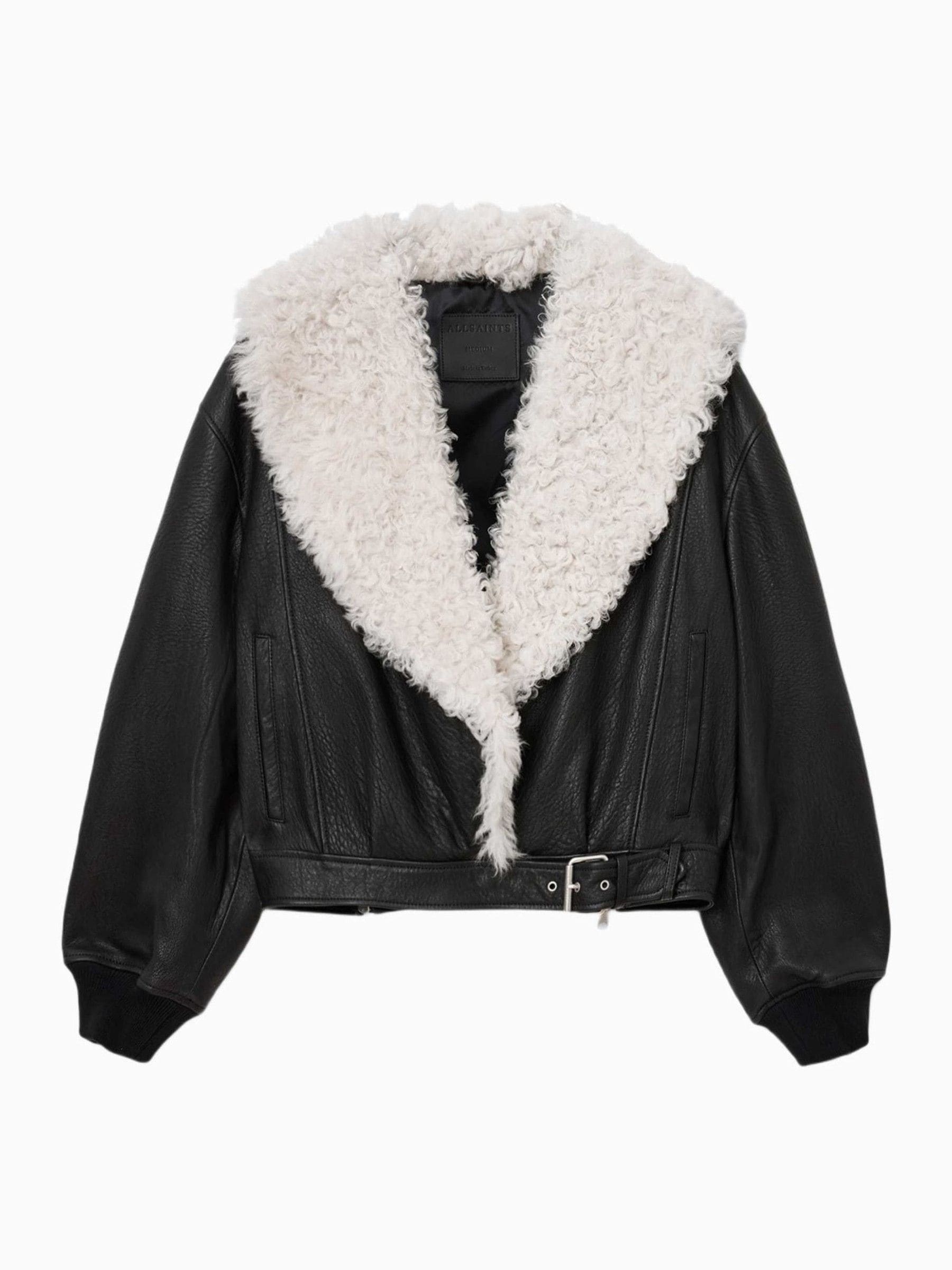 Buy AllSaints Black Libra Shearling Jacket from Next USA