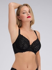 Boux Avenue Black Carmel Lace Plunge Bra - Image 6 of 6