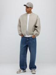 River Island Brown Sanctuaire Felt Bomber Jacket - Image 2 of 4