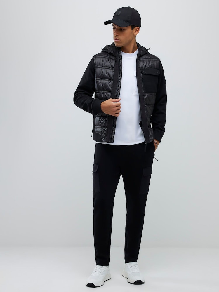 River Island Black Hybrid Hooded Jacket - Image 2 of 4