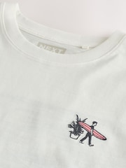 White Beach Graphic Relaxed Fit Graphic Print Slub T-Shirt - Image 4 of 4