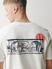 Vit strandgrafik - T-shirt med grafiskt tryck - Bild 7 av 11