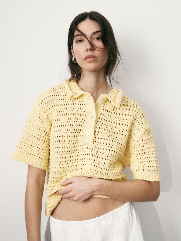 Relaxed Knit Short Sleeve Jumper - Bild 2 von 6