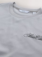 Grey Text Relaxed Fit Graphic Print Heavy Weight T-Shirt - Image 10 of 10