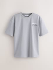 Grey Text Relaxed Fit Graphic Print Heavy Weight T-Shirt - Image 7 of 10