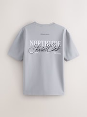 Grey Text Relaxed Fit Graphic Print Heavy Weight T-Shirt - Image 8 of 10